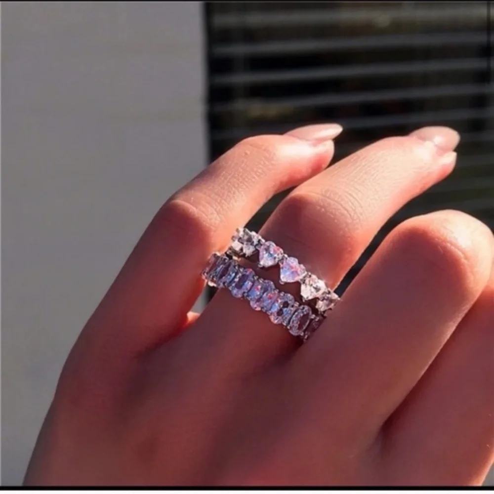 ❤️Heart Shaped Cut 5Pcs 0.5Ct Wedding Diamond Band